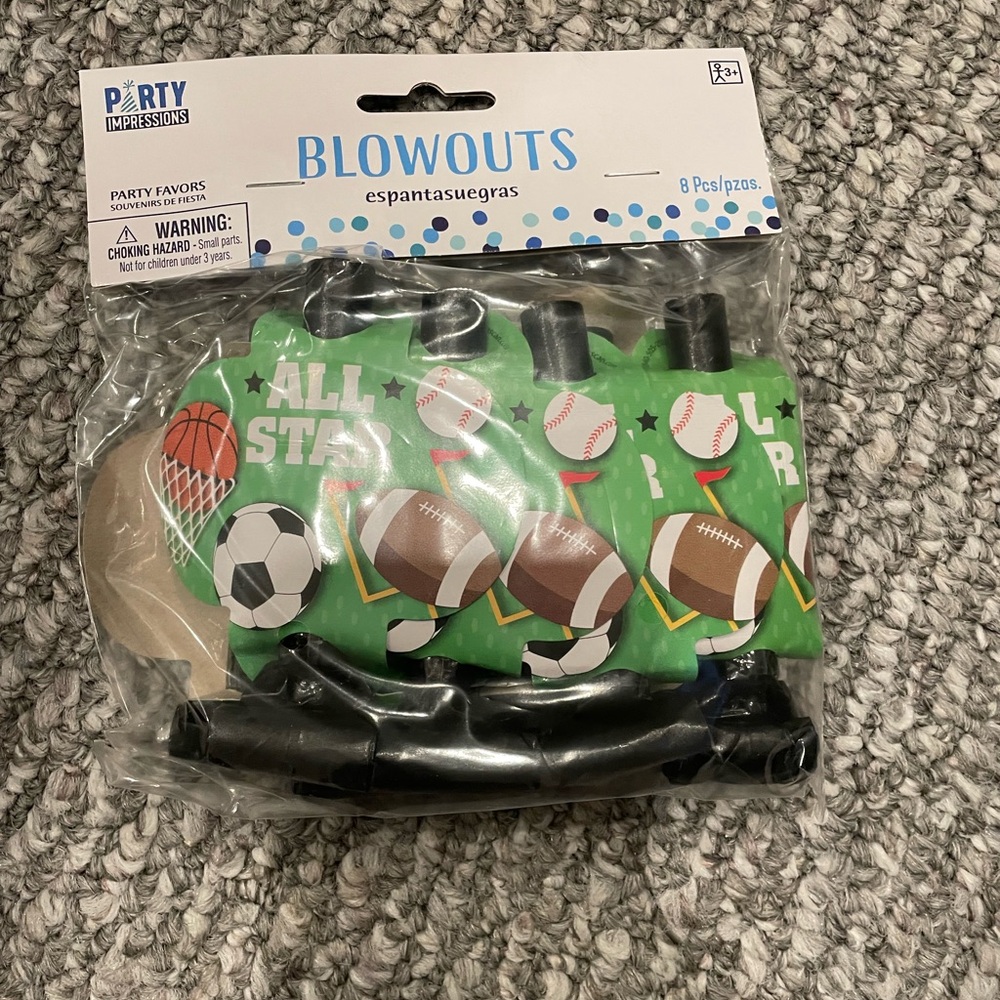 NWOT Dozen Football themed party blowers